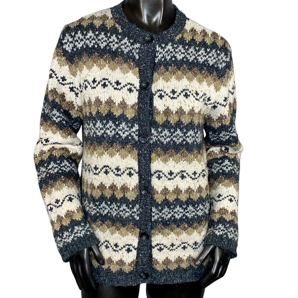 Croft & Barrow Wool Blend Cardigan Sweater Womens Size Medium Button Down